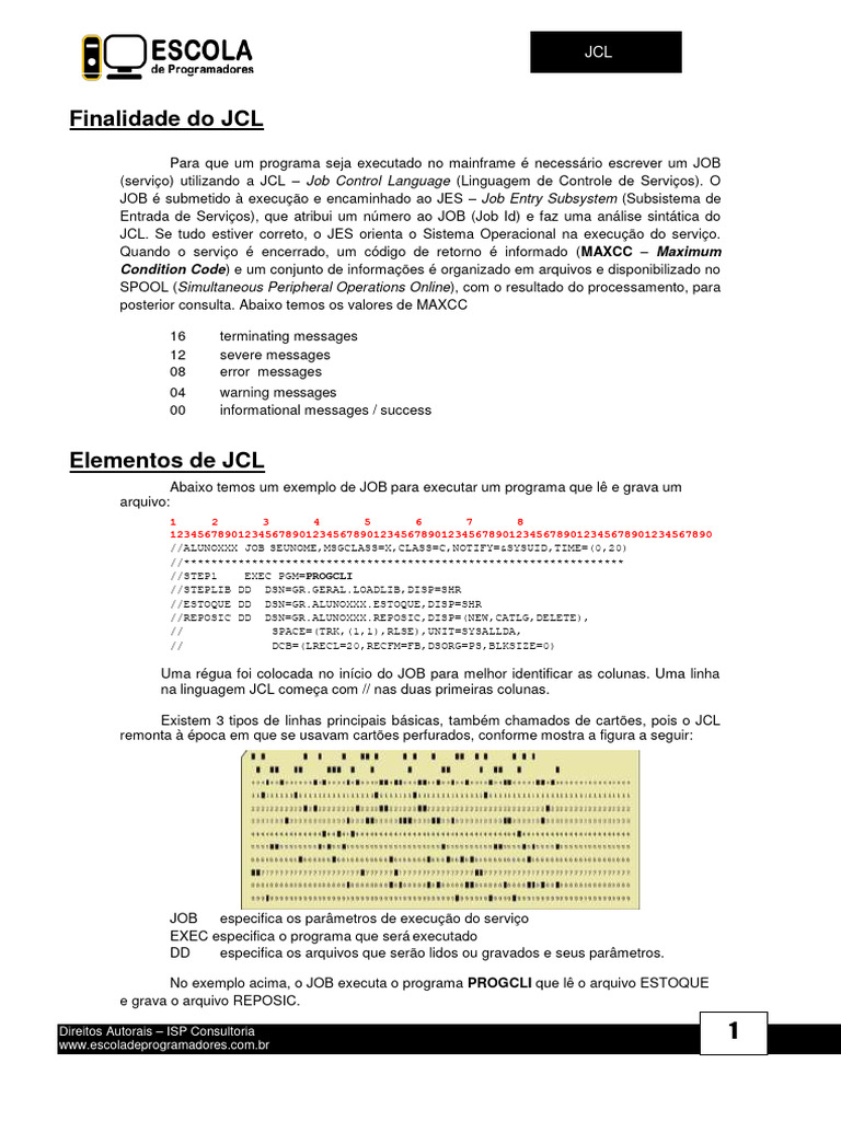 Introdução à JCL para Mainframes | PDF | Drive de disco rígido ...
