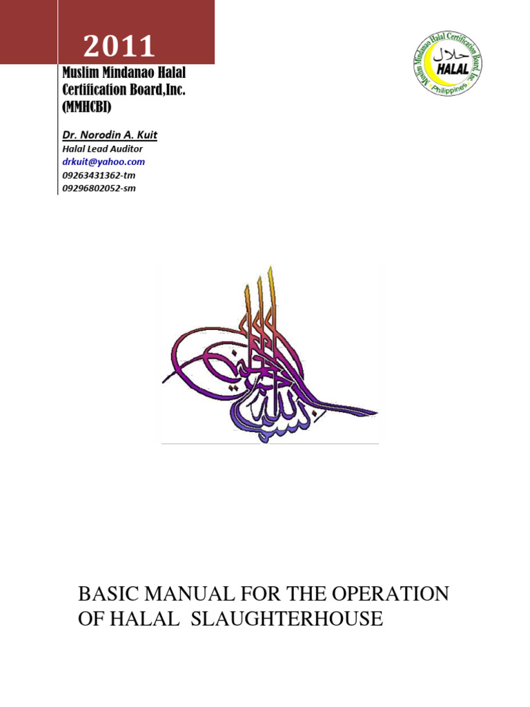 Halal Slaughterhouse Operation Manual | PDF | Slaughterhouse | Animal ...