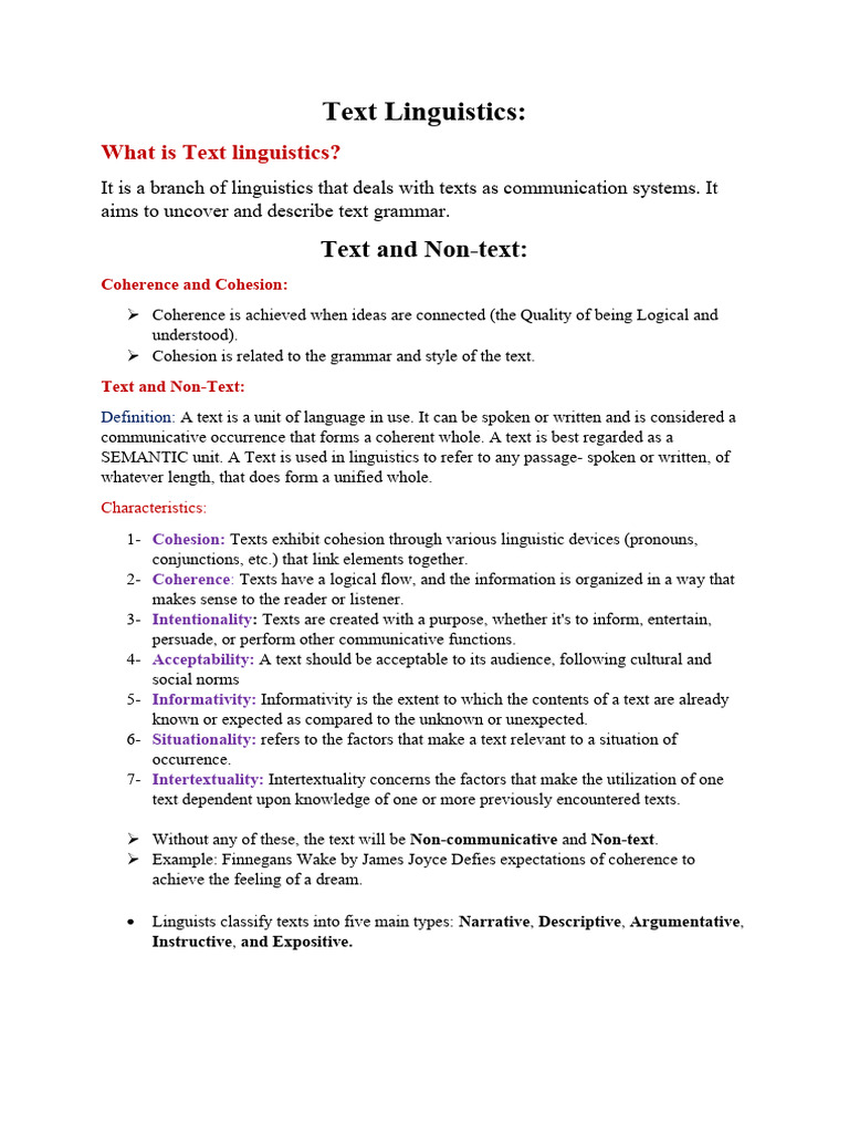 Text Linguistics Essentials | PDF | Metaphor | Discourse