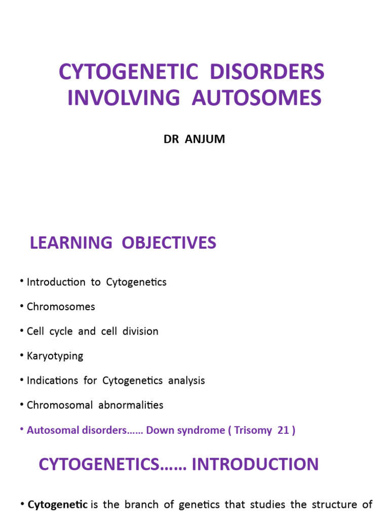Cytogenetic Disorders Involving Autosomes | PDF | Cytogenetics | Chromosome