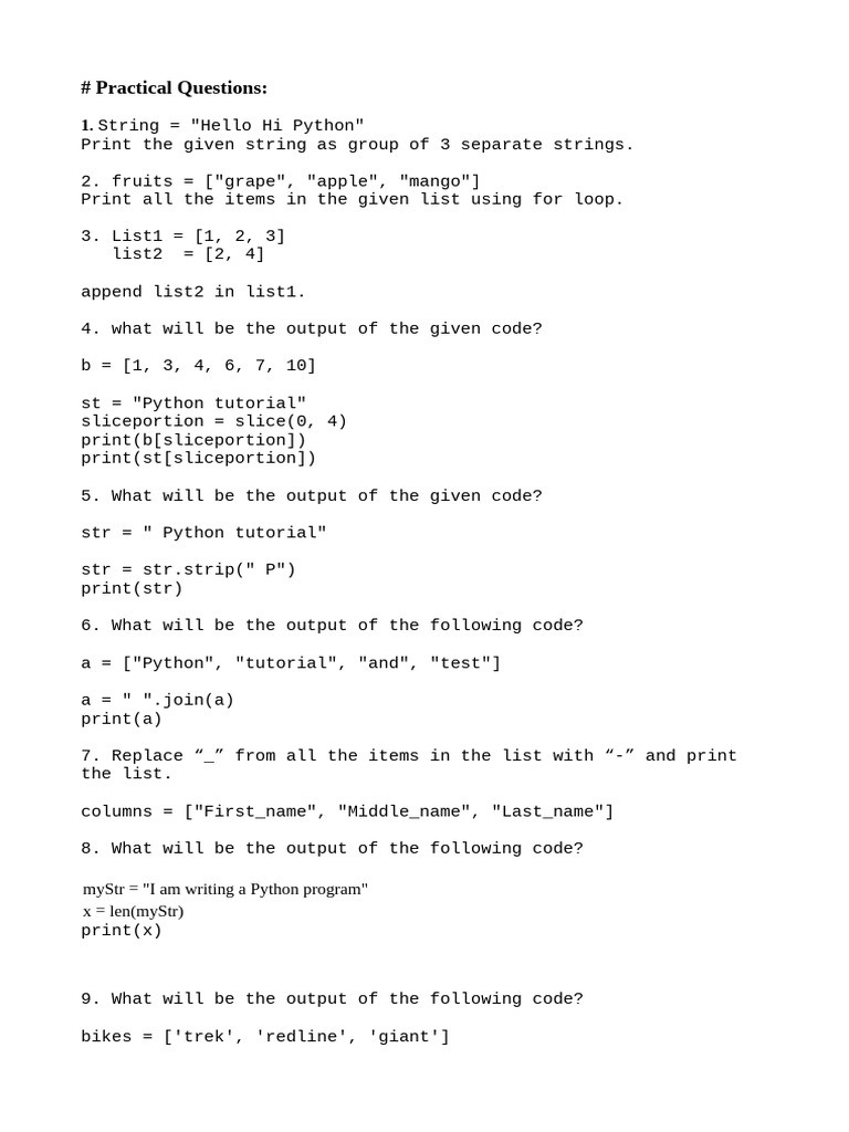Python Test | PDF | Python (Programming Language) | Programming Paradigms