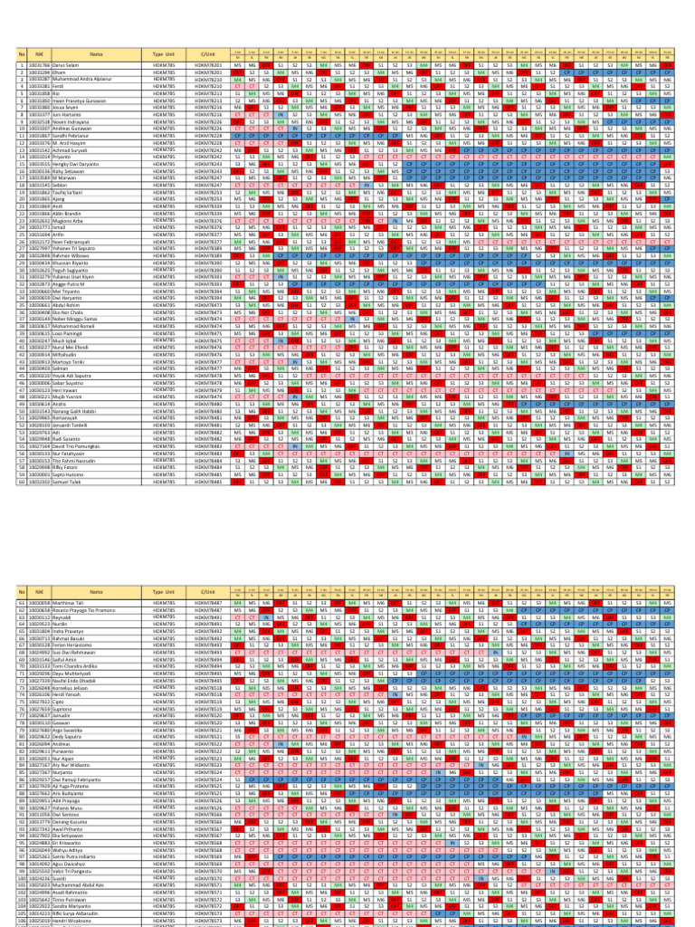 Roster Kerja 2024 HD78 | PDF