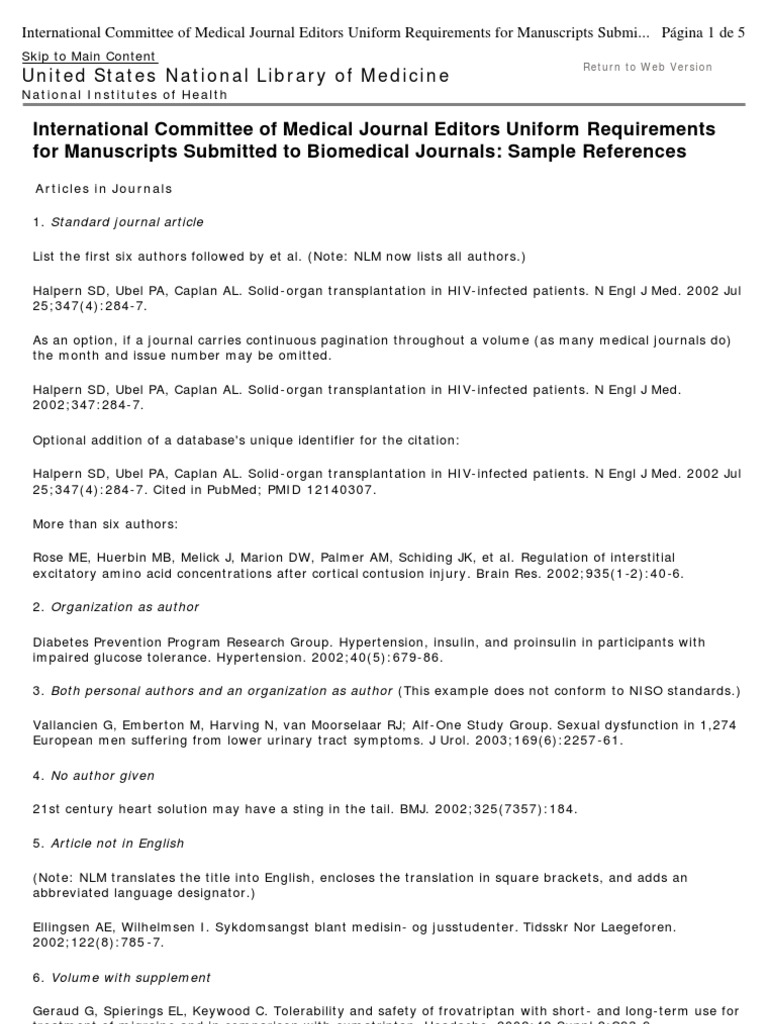 International Committee of Medical Journal Editors Uniform Requirements