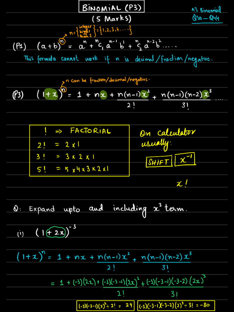 Binomial Expansion and Factorials Guide | PDF | Mathematical Analysis ...