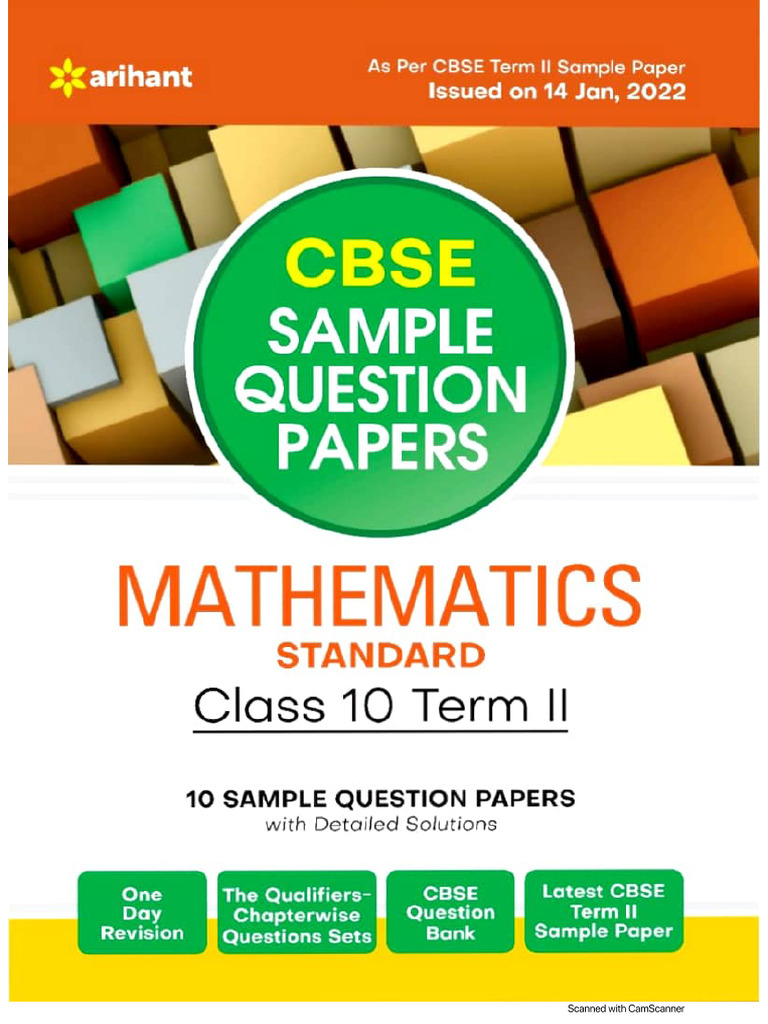Arihant CBSE Term 2 Mathematics Standard Class 10 Sample Question | PDF