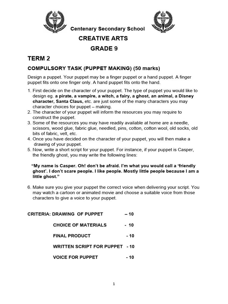 G9 Puppet Poem Tasks Download Free PDF Puppets Punctuation