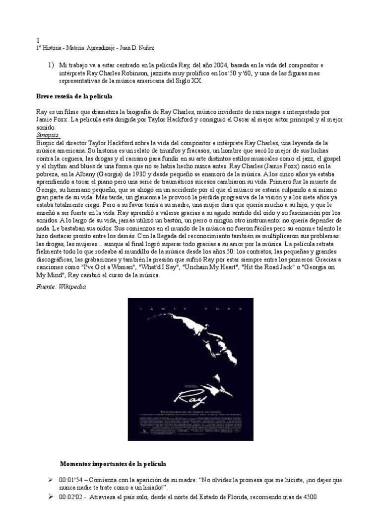 Ray Charles Biografía y Película PDF Blues Música soul