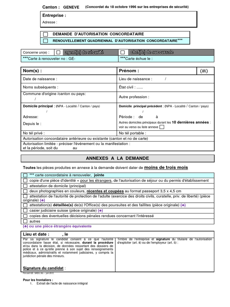 Demande de renouvellement d'autorisation | PDF | Gouvernement | Justice
