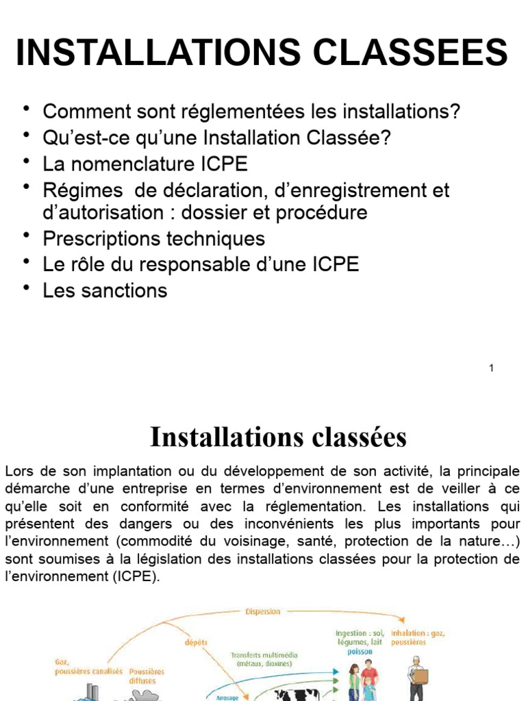 Réglementation des Installations Classées ICPE | PDF | Étude d'impact