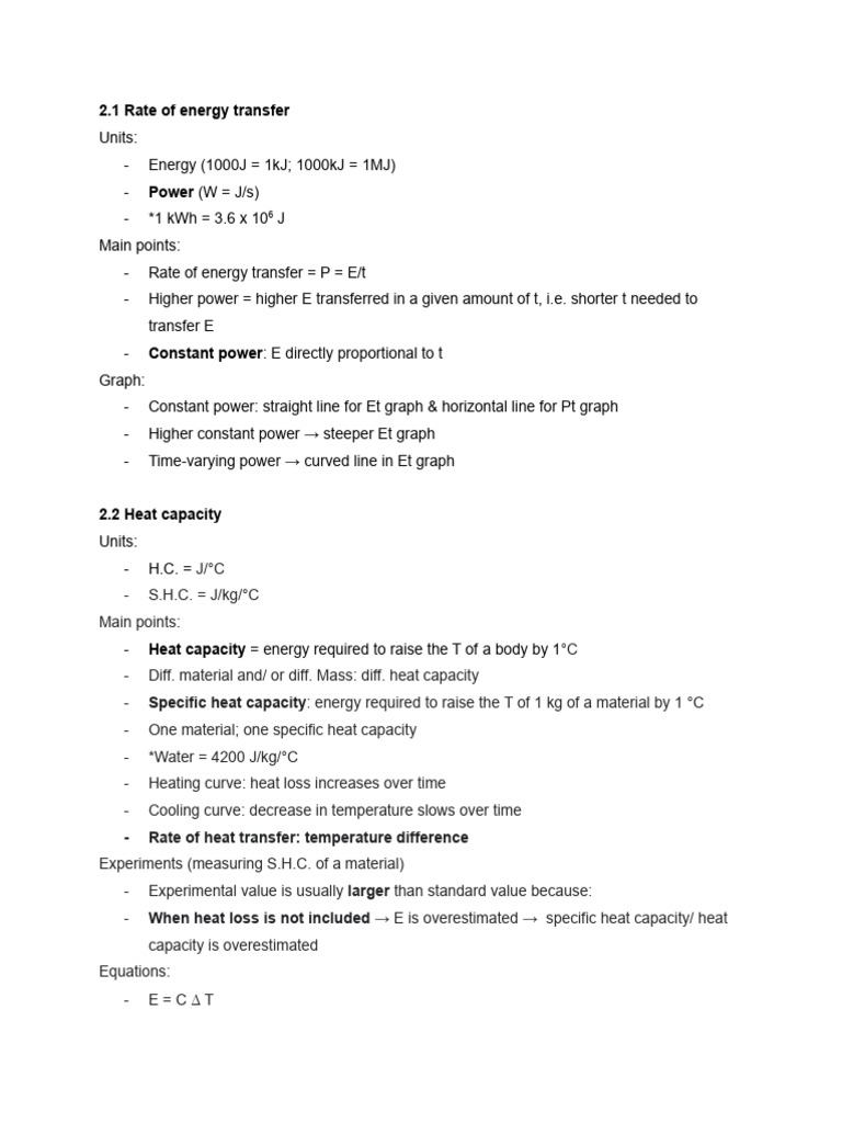 Energy Transfer & Heat Capacity Basics | PDF | Science & Mathematics