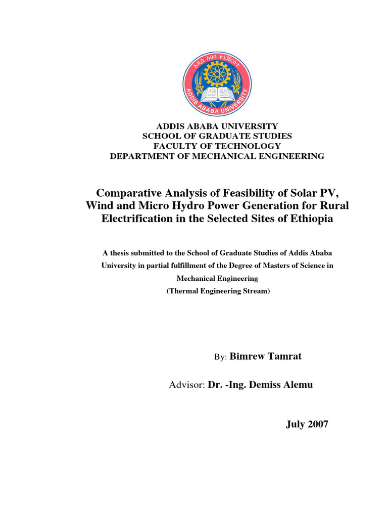 Feasibility of Renewable Energy in Ethiopia | PDF | Electricity ...