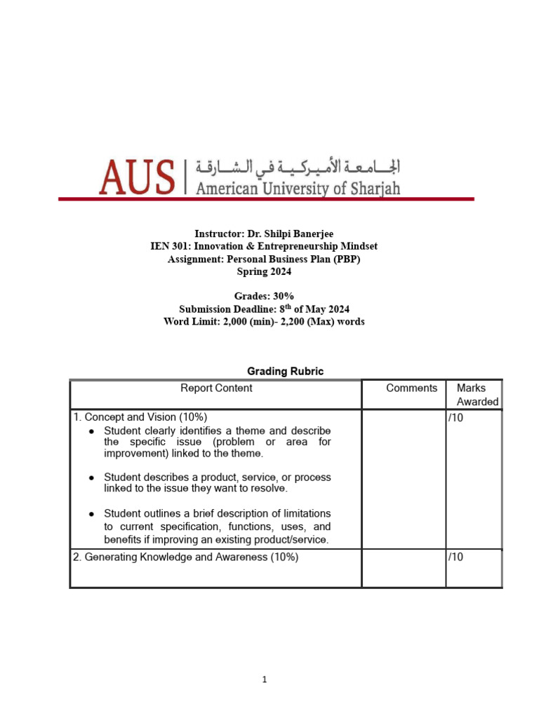 Personal Business Plan Guidelines | PDF | Innovation | Market (Economics)