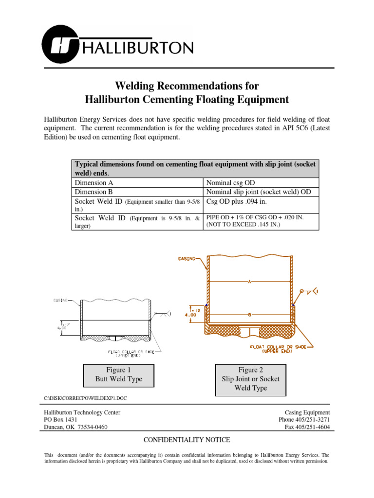 ANEXO 6 Welding For Halliburton Cementing Floating