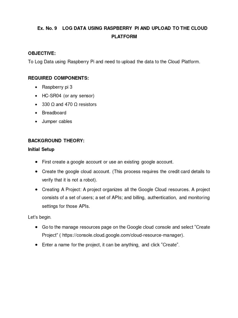 Ex 9 | PDF | Cloud Computing | Internet Of Things