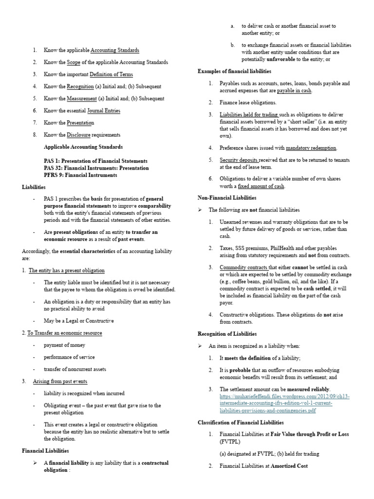 Understanding Liabilities In Accounting Pdf Historical Cost Fair