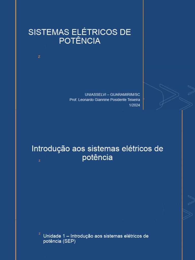 Aula 3 Int Ao Sistema Eletrico de Potencia | PDF | Sistema de energia ...