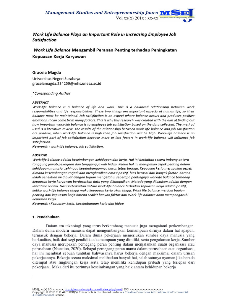 Work Life Balance Mengambil Peranan Penting Terhadap Peningkatan ...