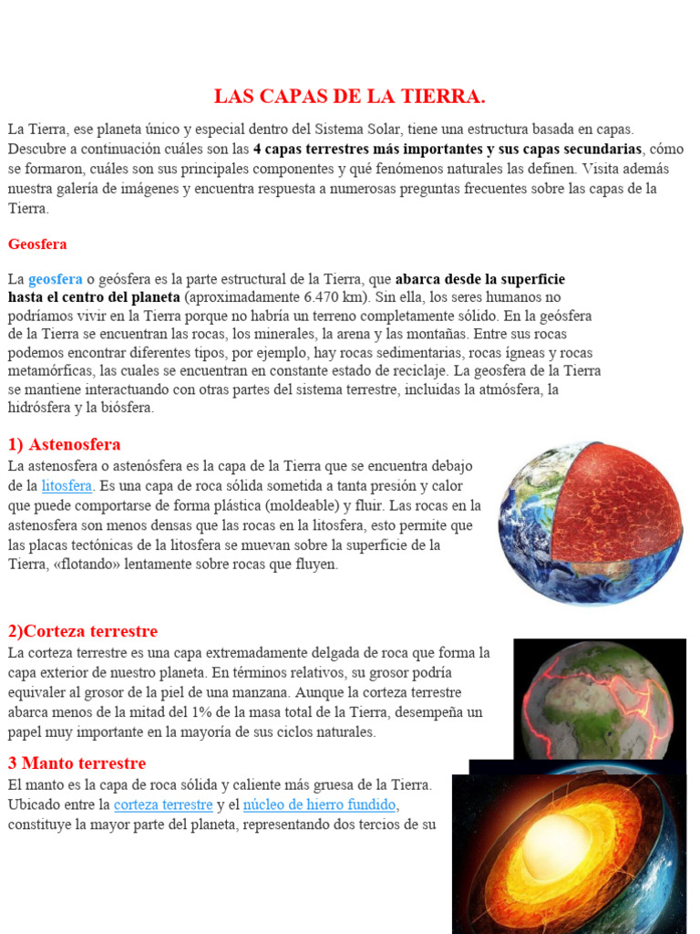 Las Capas de La Tiera | PDF | Tierra | Roca (geología)