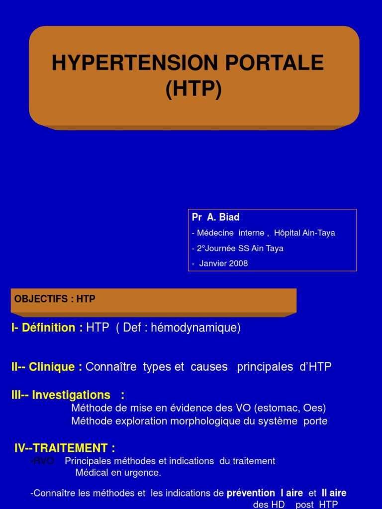 Signes et traitement de l'hypertension portale | PDF | Cirrhose | Foie