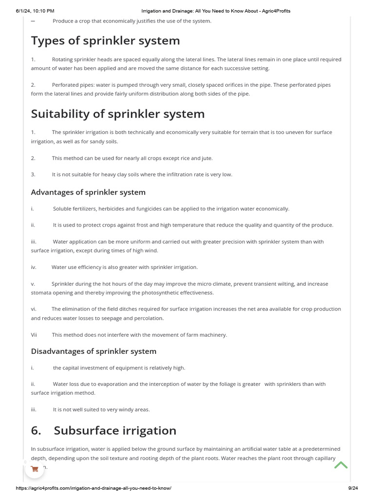 Comprehensive Guide to Irrigation Systems | PDF | Irrigation | Drainage