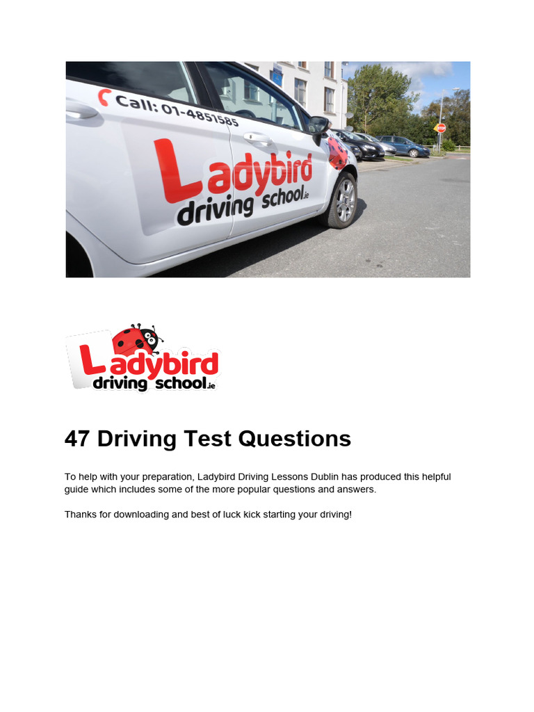 Ladybird Driving Test Q&A Guide | PDF | Traffic | Traffic Light