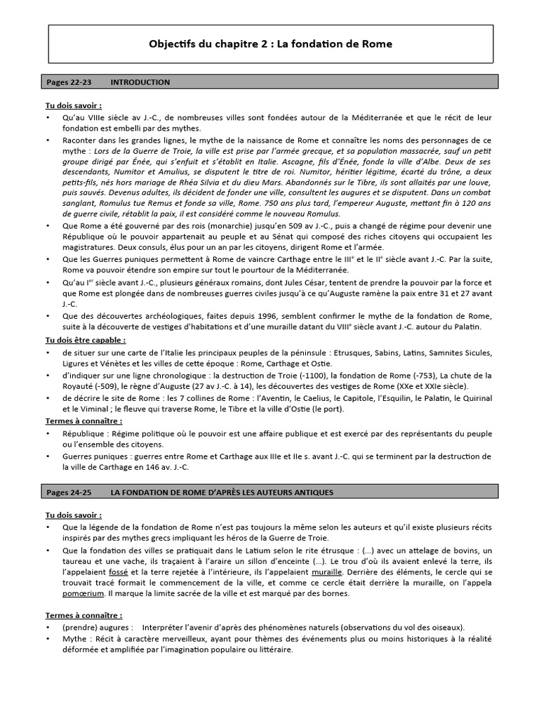 Fondation de Rome : Mythe et Archéologie | PDF | Rome antique | Romulus ...