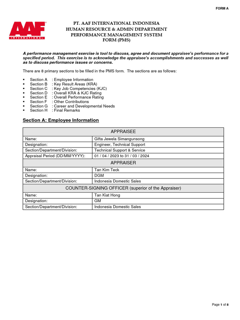 Performance Management System Form | PDF | Performance Appraisal | Business