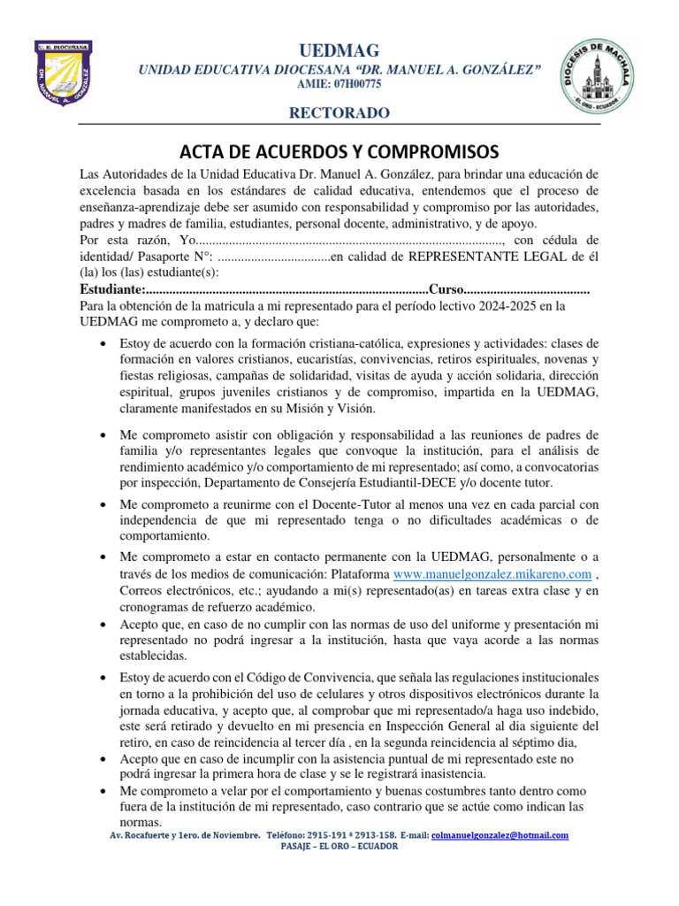 Acuerdos y Compromisos | PDF
