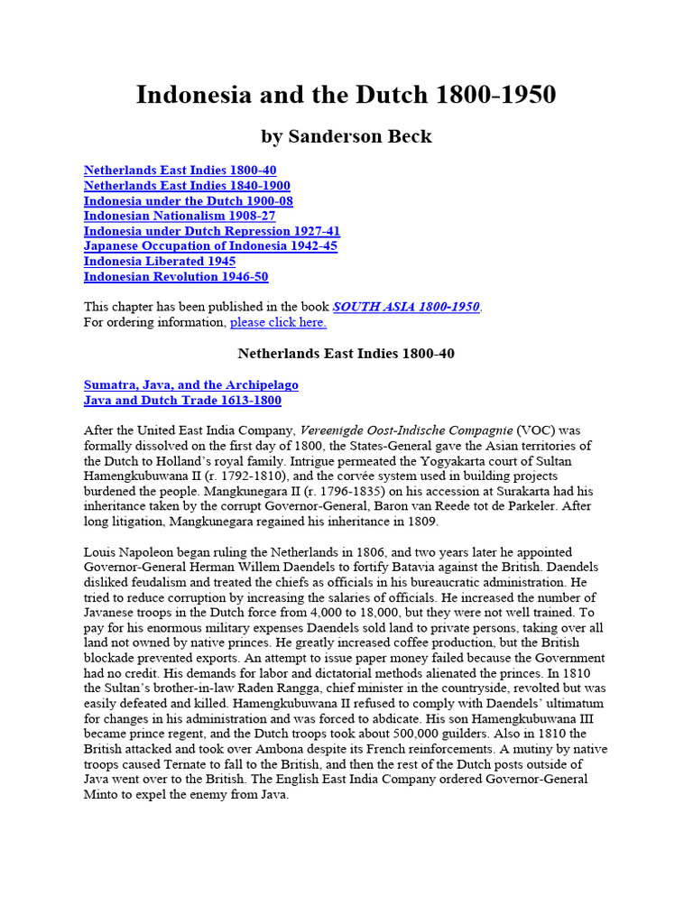 Dutch Rule in Indonesia: 1800-1950 | PDF | Bali | Java
