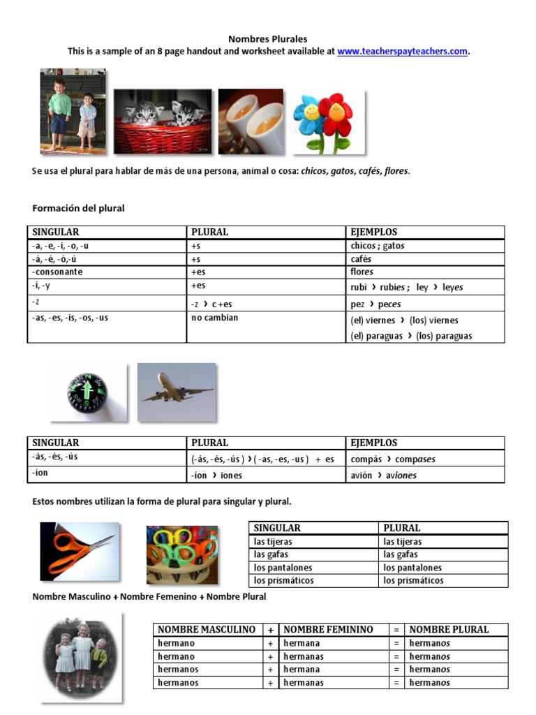 nombres-plurales-spanish-plural-nouns