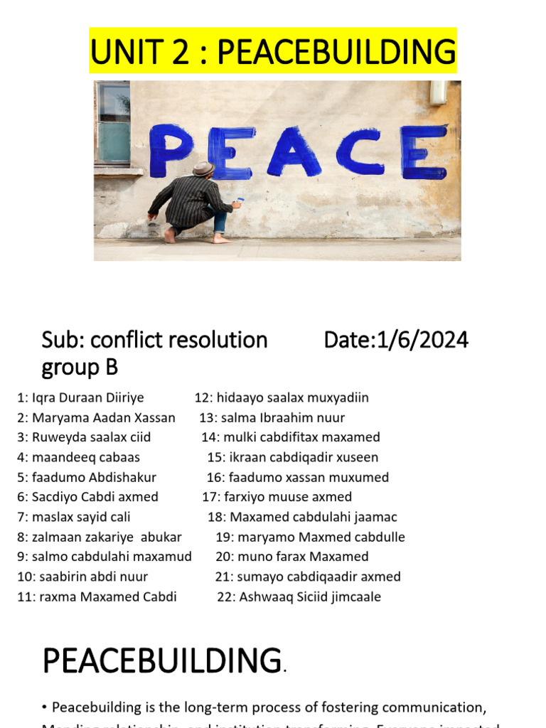 Conflict Resolution Pdf Peacebuilding Peace