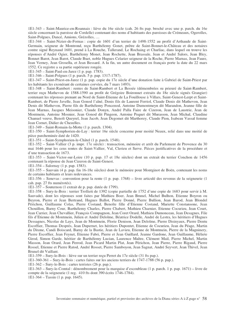 Archives historiques des paroisses de Loire | PDF | Art