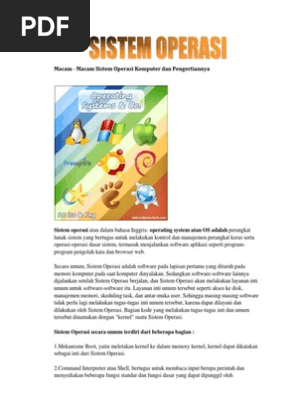 Sistem Operasi Dalam Bahasa Inggris Disebut Operating System Atau Sering Disebut Juga Dengan Os