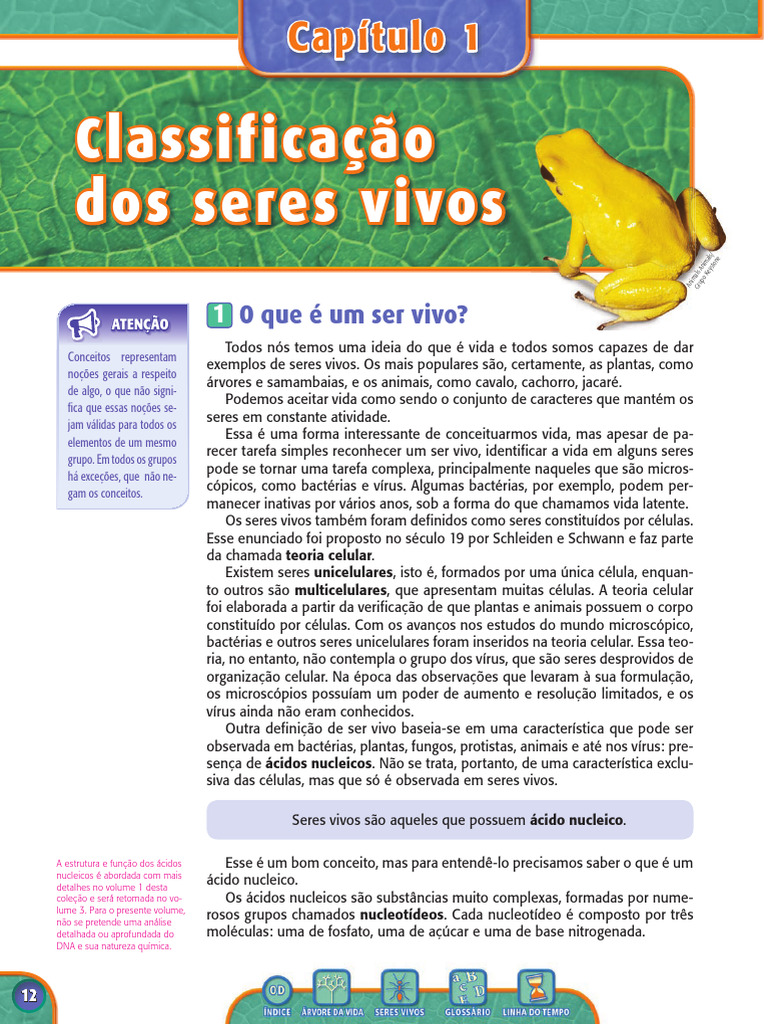 Texto - Classificação Dos Seres Vivos | PDF | Célula (Biologia) | DNA