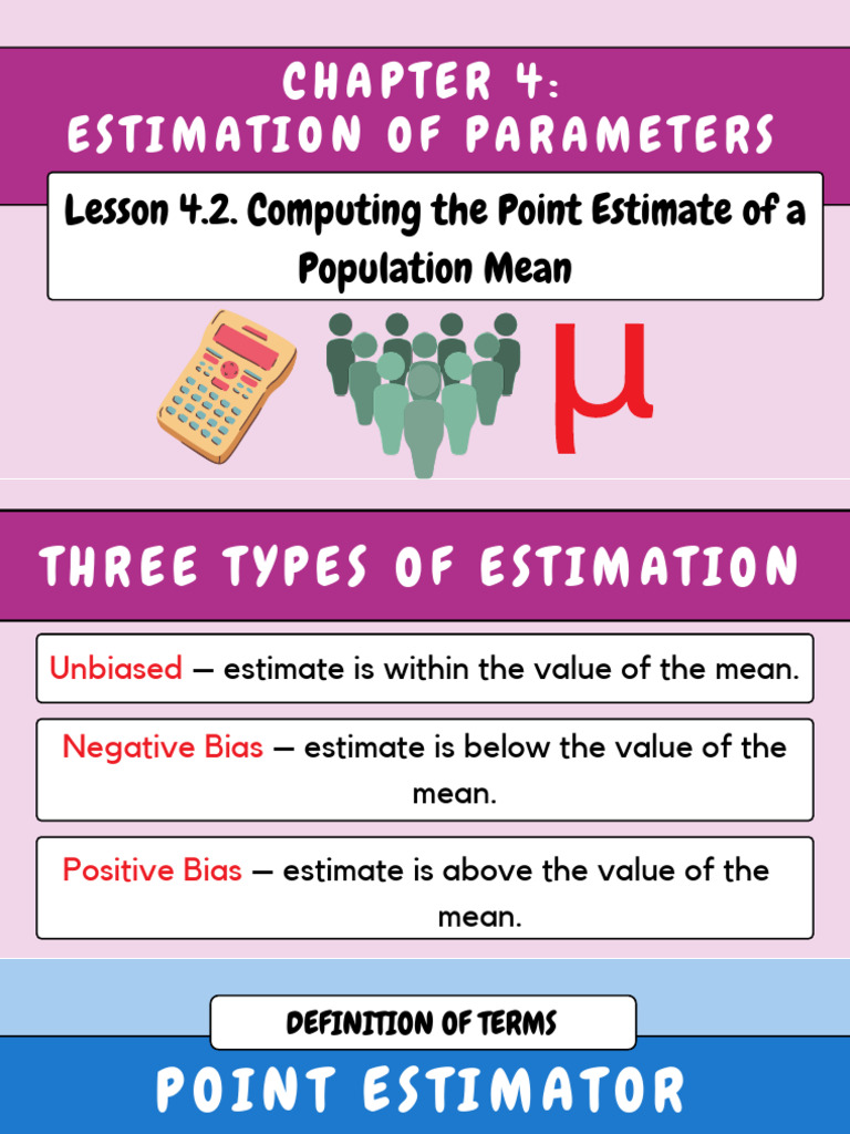 Point Estimate of Population Mean | PDF | Estimator | Mean