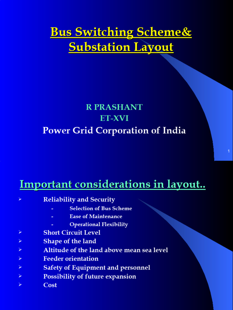 Bus Switching Scheme& Substation Layout | PDF | Electrical Substation ...
