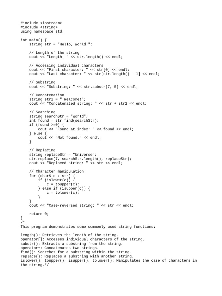 Strings Functions | PDF