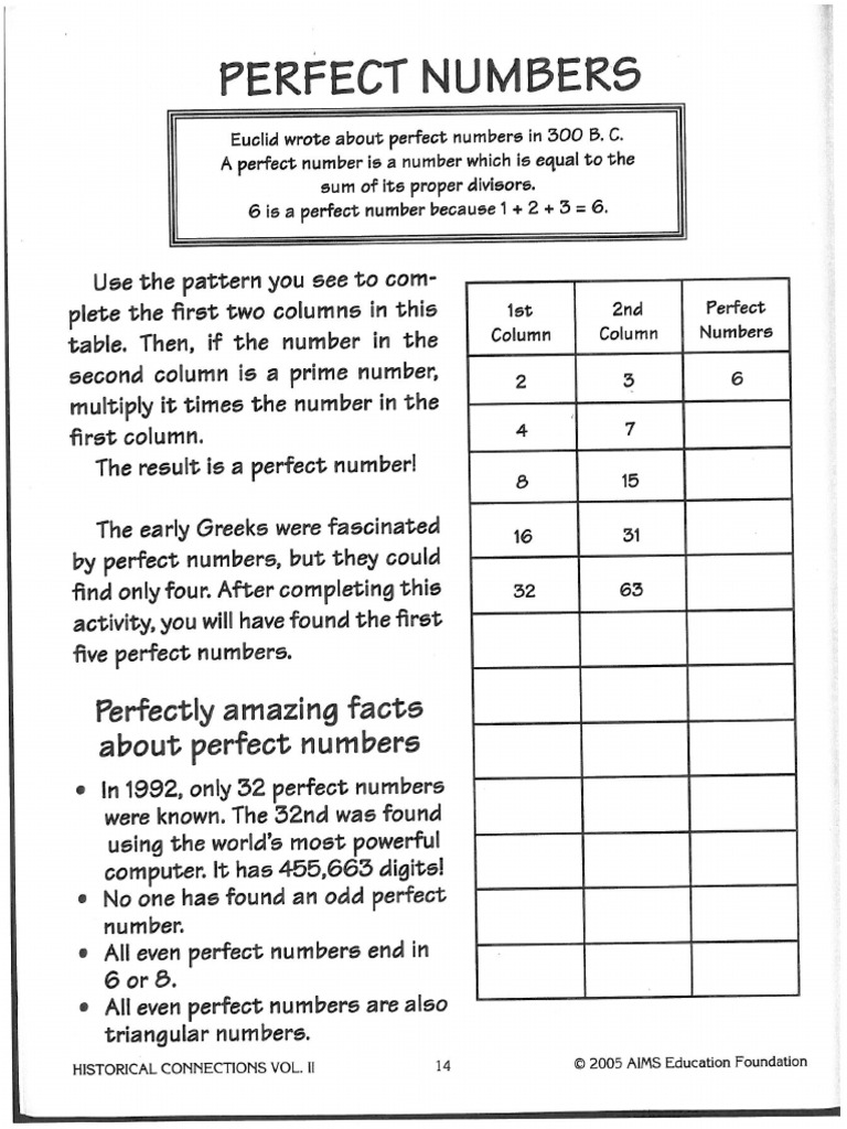 Perfect Numbers | PDF
