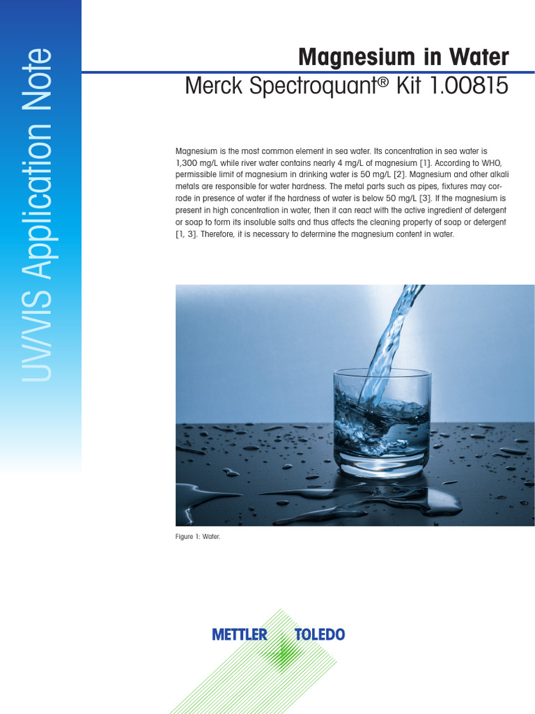 An Magnesium in Water A4 en LR | PDF | Magnesium | Ultraviolet–Visible ...