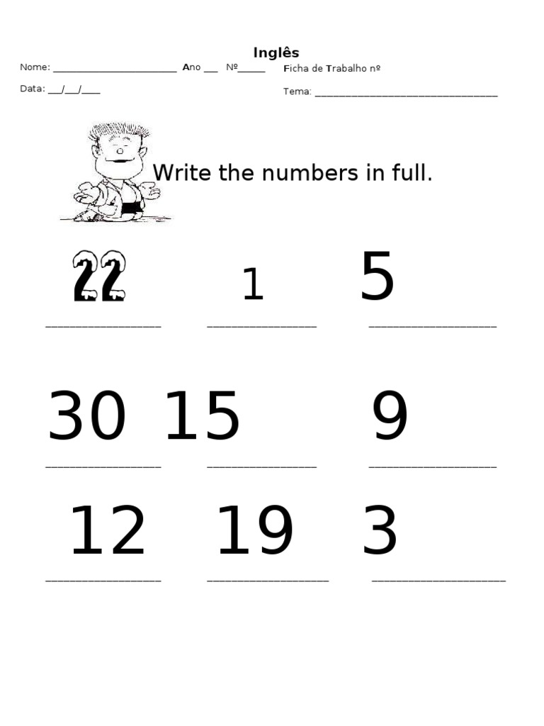 English Numbers Worksheet | PDF | Finance & Money Management