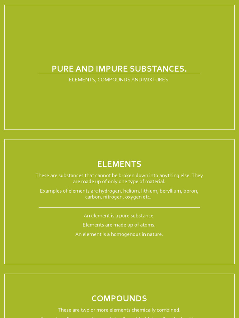 Pure and Impure Substances | Download Free PDF | Chemical Substances ...