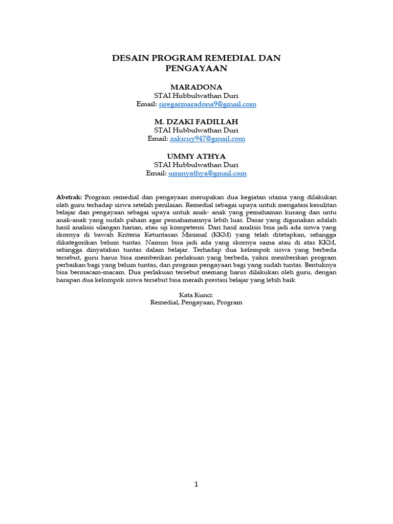 Program Remedial dan Pengayaan Siswa | PDF