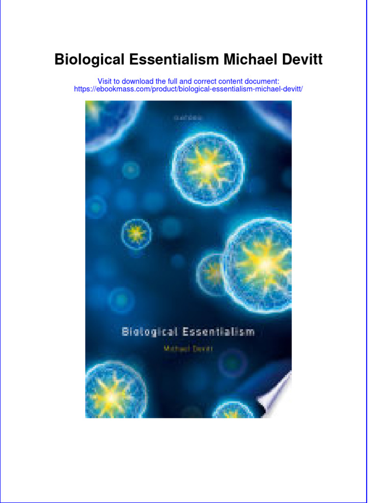 Biological Essentialism Michael Devitt Full Chapter PDF | PDF