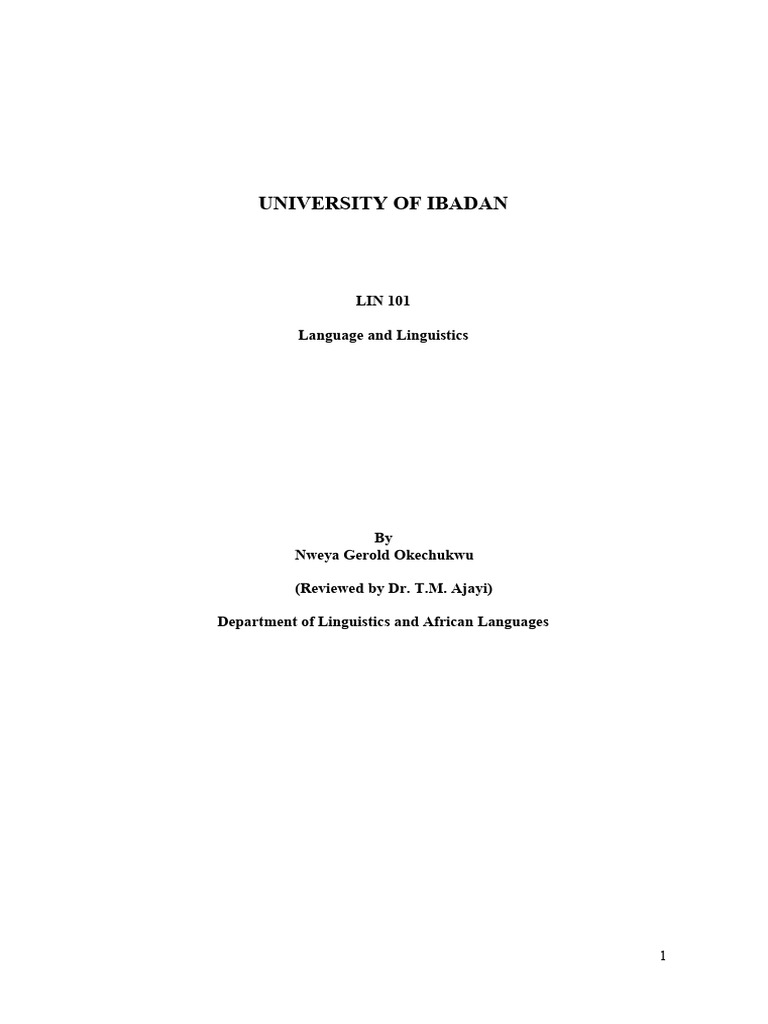 LIN 101: Introduction to Linguistics | PDF | Communication | Noun