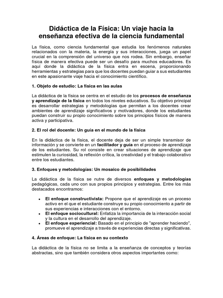 Didáctica de La Física | PDF | Enseñando | Aprendizaje