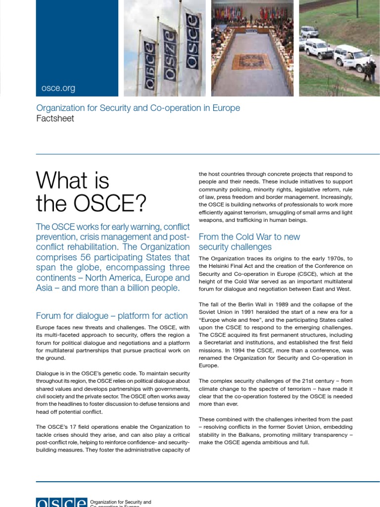 FACTSHEET WHAT IS THE OSCE intelligence overview