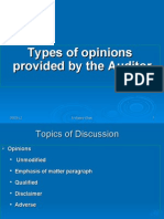 Types of Opinions Provided by The Auditor
