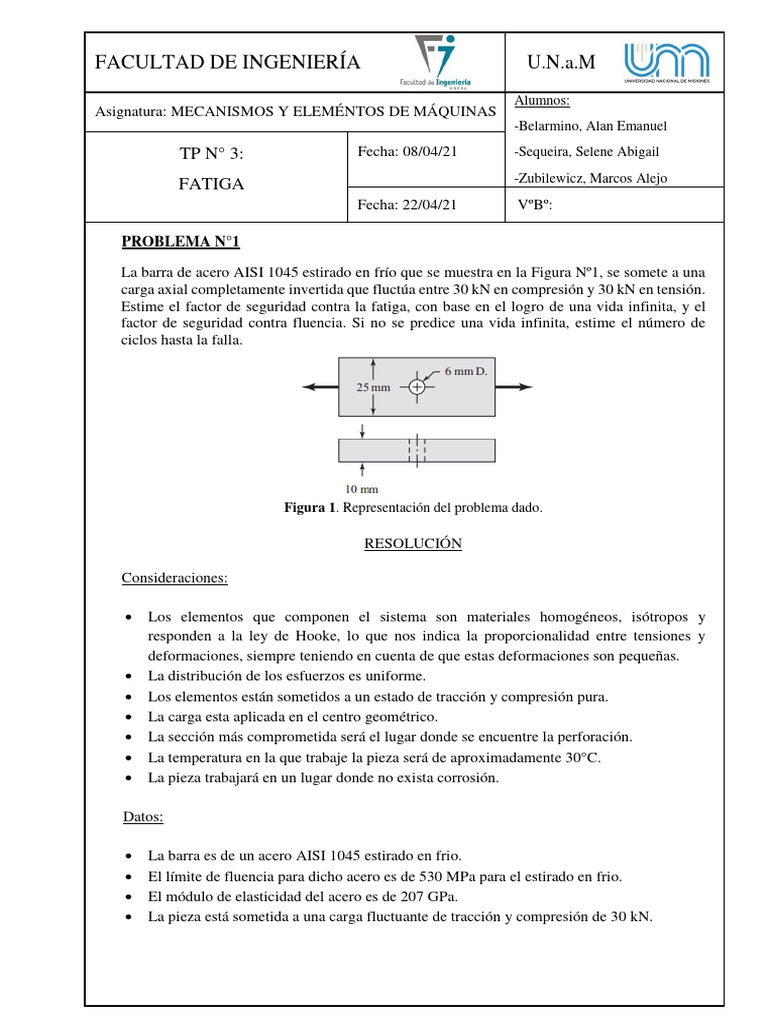 Análisis de Fatiga en Barras de Acero AISI 1045 | PDF | Fatiga ...