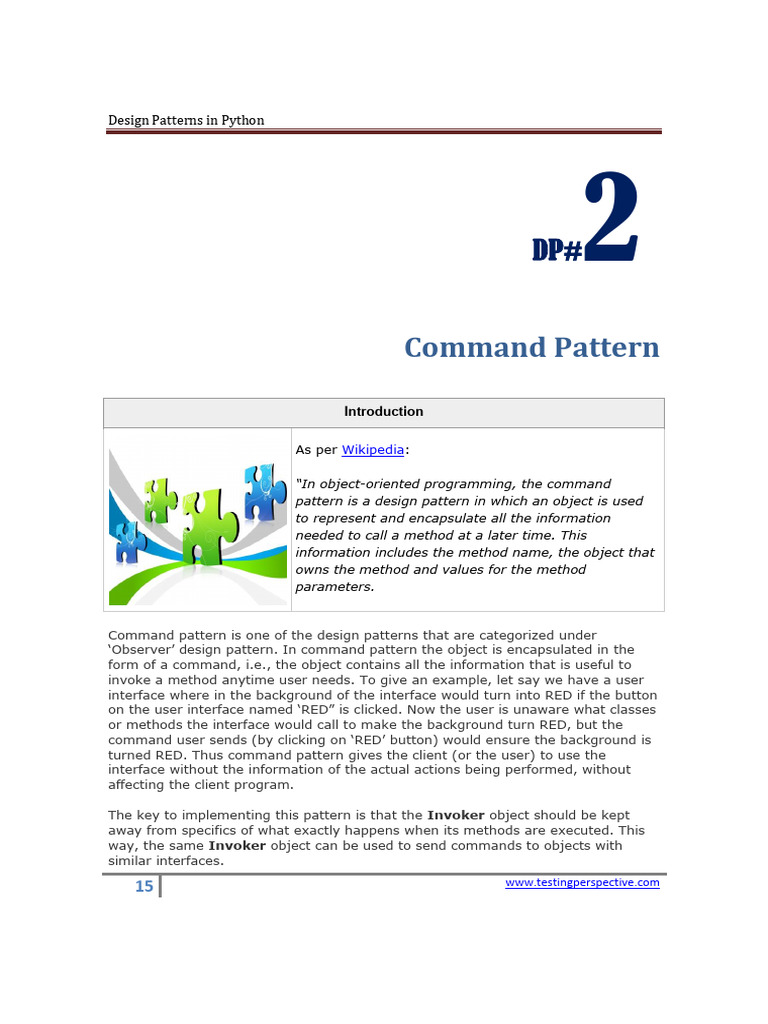 Command Pattern Implementation in Python | PDF | Method (Computer ...