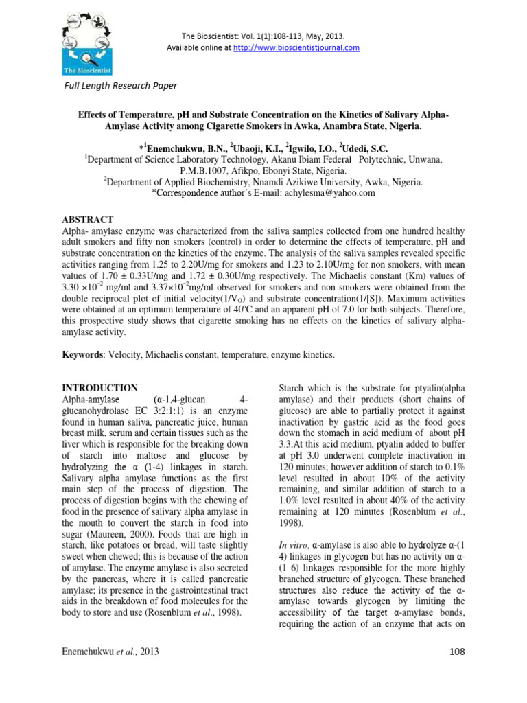 Fresh Look at Effects Of Temperature Ph And Substrate